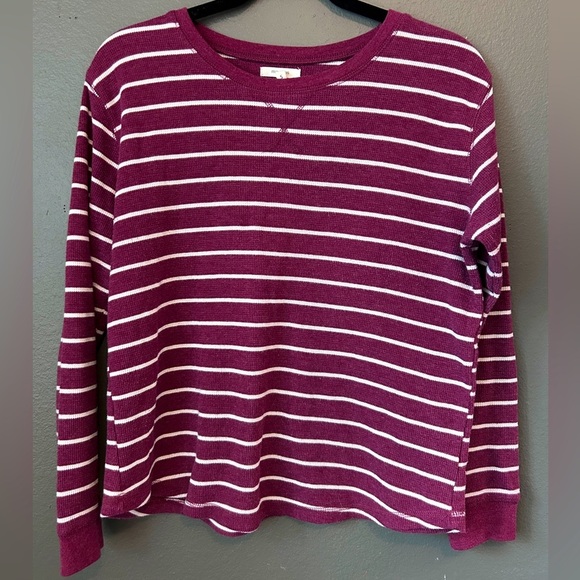 Maurice’s Size Small Purple and White Stripped Long Sleeve Shirt - Picture 1 of 10